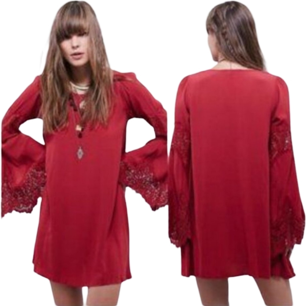 For Love And Lemons Leveon Festival Bell Sleeve Dress Size Medium